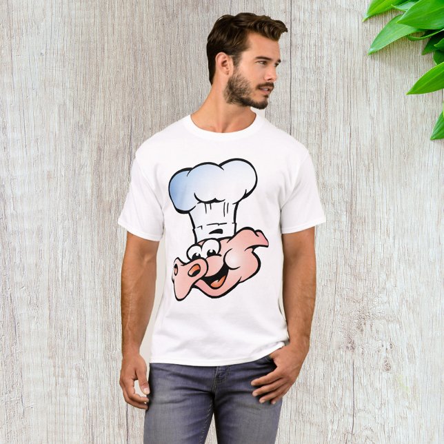 Funny Cartoon Pig Chef with Hat  T-Shirt (Creator Uploaded)