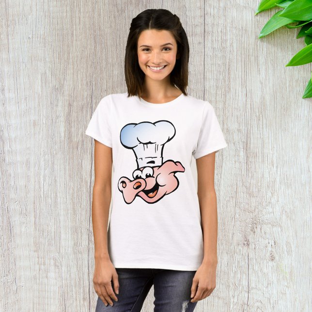 Funny Cartoon Pig Chef with Hat  T-Shirt (Creator Uploaded)