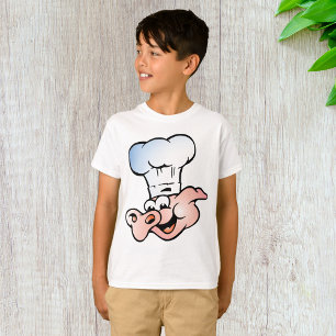 Funny Cartoon Pig Chef with Hat  T-Shirt