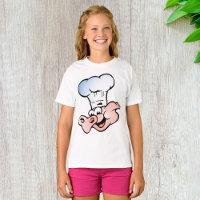 Funny Cartoon Pig Chef with Hat 