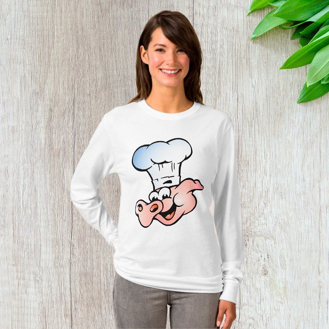 Funny Cartoon Pig Chef with Hat  T-Shirt (Creator Uploaded)