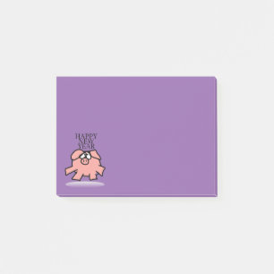 Funny Cartoon Pig New Year Choose Colour Post-it Notes