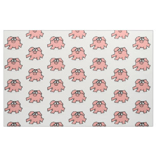 Funny Cartoon Pig Year 2019  choose colour Fabric