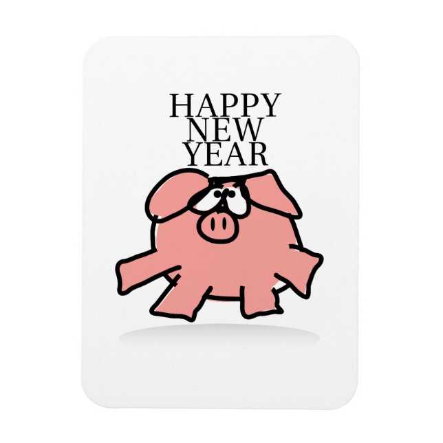 Funny Cartoon Pig Year 2019 Choose Colour R Magnet (Vertical)