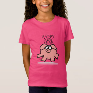 Funny Cartoon Pig Year 2019 Girl T-shirt