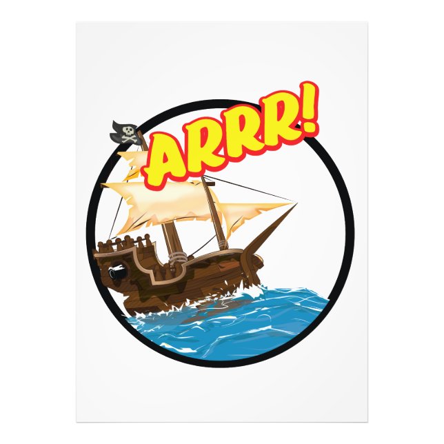 Funny cartoon Pirate ship  Photo Print (Front)
