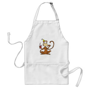 Funny Cartoon Pizza Monkey Standard Apron