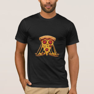 Funny Cartoon Pizza Slice Mascot with Melty Cheese T-Shirt