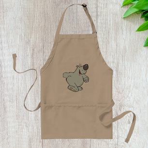 Funny Cartoon Polar Bear Cute Blue Character  Standard Apron