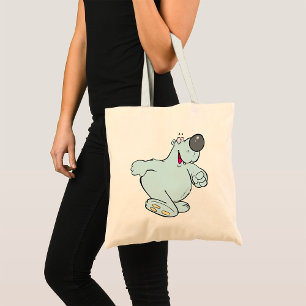 Funny Cartoon Polar Bear Cute Blue Character  Tote Bag