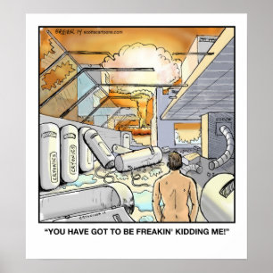 Funny Cartoon Poster- Cryonics Poster