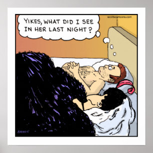 Funny Cartoon Poster- Old Hag Illusion Poster