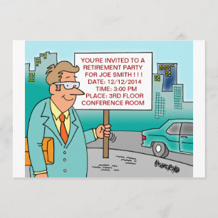 FUNNY CARTOON RETIREMENT INVITATIONS