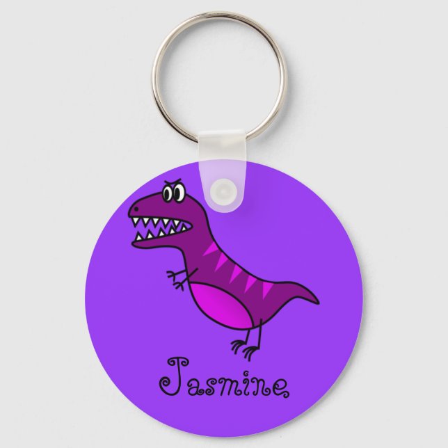 Funny Cartoon Rex  Cute Dinosaur Personalized Gift Key Ring (Front)