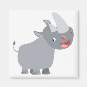 Funny Cartoon Rhino Magnet
