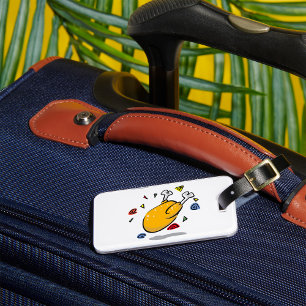 Funny Cartoon Roast Chicken Falling Luggage Tag