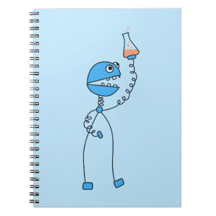 Funny Cartoon Robot Chemistry Geek Notebook