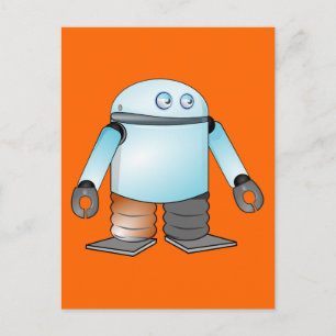 Funny Cartoon Robot Postcard