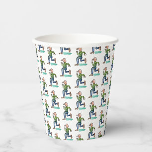 Funny Cartoon Running Figures Paper Cups