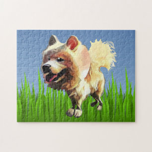 Funny Cartoon Samoyed Dog 252 pc Puzzle