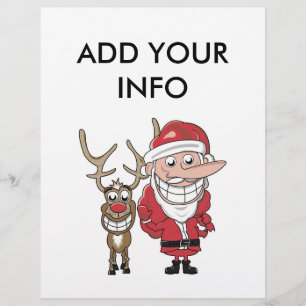Funny Cartoon Santa and Rudolph