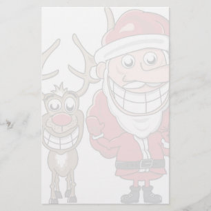 Funny Cartoon Santa and Rudolph