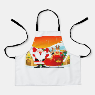 Funny Cartoon Santa Claus Apron