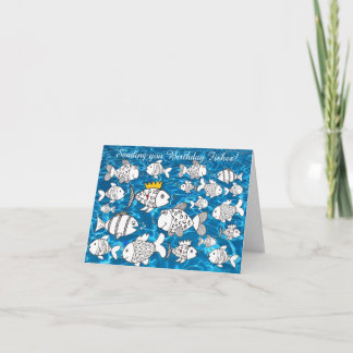 Funny Cartoon Sending You Birthday Fishes Card