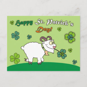 Funny Cartoon Sheep St.Patricks Day Postcards
