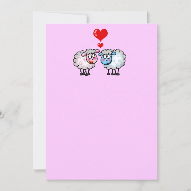 Funny cartoon sheeps, Wedding couple (Front)