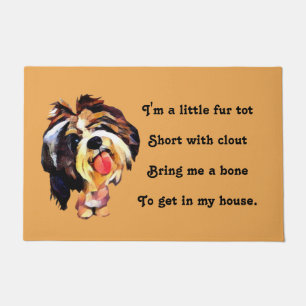 Funny Cartoon Shih Tzu Dog Doormat