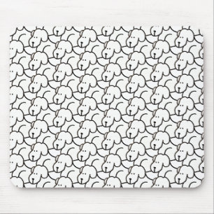 Funny Cartoon Sitting Dogs Computer Mouse Mat