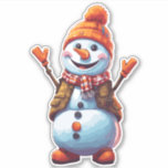 Funny cartoon Snowman<br><div class="desc">The jolly snowman with a carrot nose,  a jaunty orange hat,  and a snug scarf.</div>