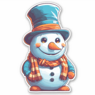 Funny cartoon Snowman