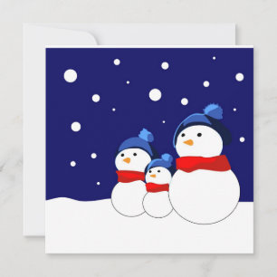 Funny cartoon snowman holiday card