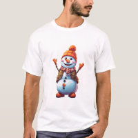 Funny cartoon Snowman