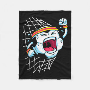 Funny Cartoon Soccer Ball Breaking Net Scoring Goa Fleece Blanket