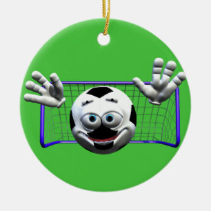 Funny Cartoon Soccer Ball Ceramic Tree Decoration