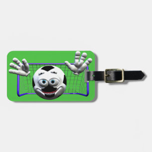 Funny Cartoon Soccer Ball Luggage Tag