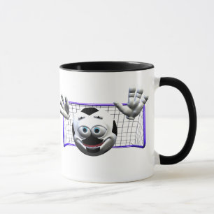 Funny Cartoon Soccer Ball Mug