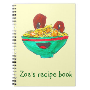 Funny cartoon spaghetti recipe book art