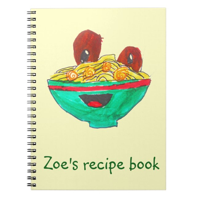 Funny cartoon spaghetti recipe book art (Front)