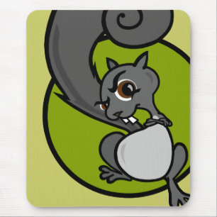 FUNNY CARTOON SQUIRREL MOUSE PAD