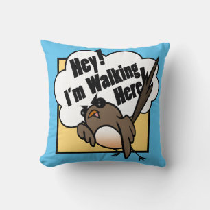 FUNNY CARTOON STYLE BIRD SQUARE THROW PILLOW
