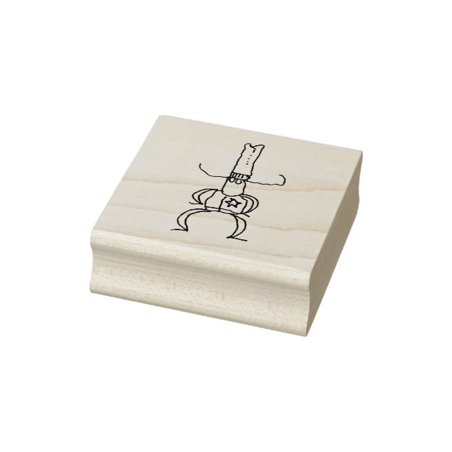 Funny Cartoon Texas Cowboy Rubber Stamp (Stamp)