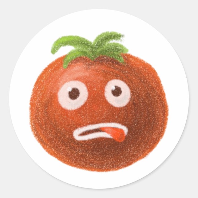Funny Cartoon Tomato Sticker (Front)