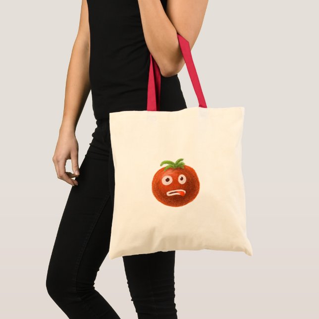 Funny Cartoon Tomato Tote Bag (Front (Product))