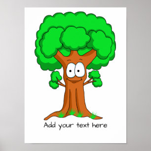 Funny Cartoon Tree Personalised  Poster