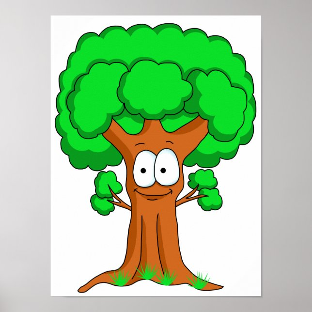 Funny Cartoon Tree Poster (Front)