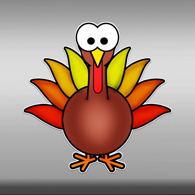 Funny Cartoon Turkey Vinyl Sticker (Creator Uploaded)